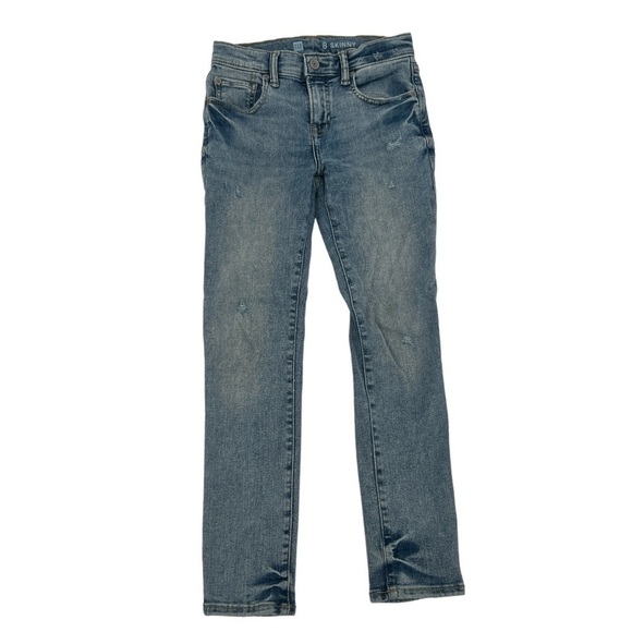 GAP Adjustable Waist Skinny Distressed Jeans Size 8 Kid’s - Picture 1 of 6